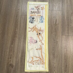 Vgt Walt Disney Bambi FLOWER EMBROIDERY GROWTH CHART 38 X‎ 12" EUC kids Room